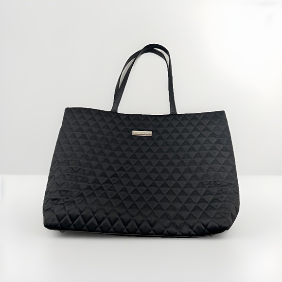 Ralph Lauren Handbags - Ralph Lauren Black Quilted Diamond Nylon Tote Bag‎ Pink Interior Purse